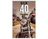 40th Birthday Card, Motorcycle, 13x20,5 cm
